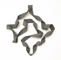 Jeremy Holmes - Evening Gray -  bent wood - painted white ash - wall sculpture