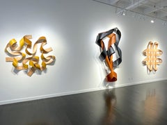 Jeremy Holmes - "Four Points in Autumn" - bent wood sculpture, painted white ash