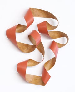 Jeremy Holmes - Untitled (burnt orange on cherry wood) - bent wood sculpture