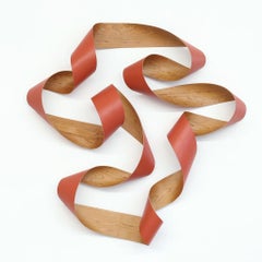Jeremy Holmes - Untitled (burnt orange on cherry wood) - bent wood sculpture
