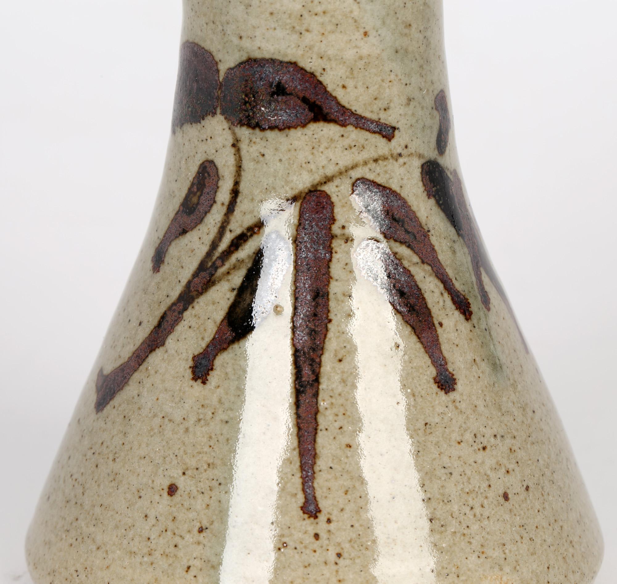 Jeremy Leach & Robert Tinnyunt Lowerdown Pottery Tenmoku Pattern Studio Vase In Good Condition In Bishop's Stortford, Hertfordshire