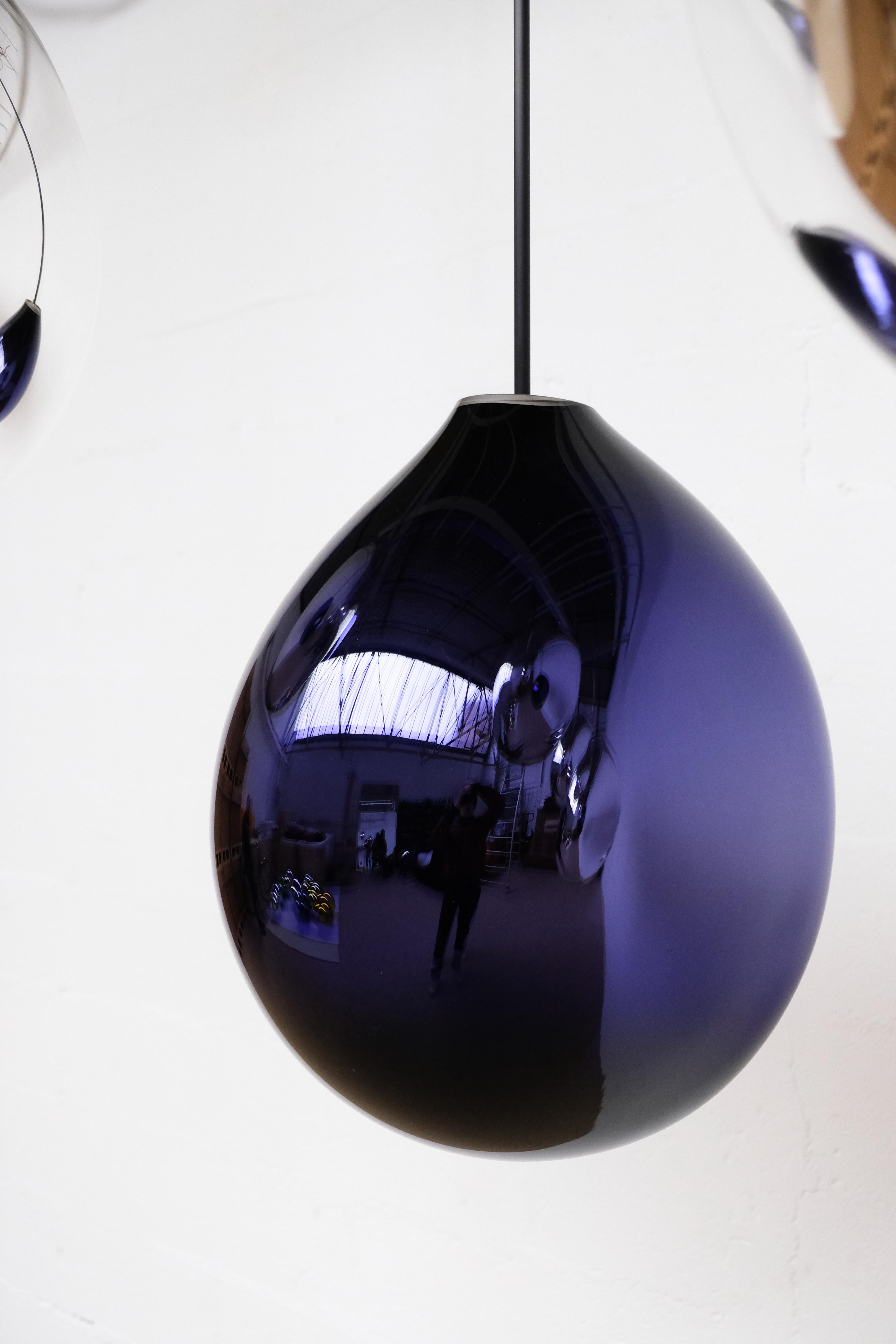 Jeremy Maxwell Wintrebert Escultura de vidrio soplado Alberto Luz de Luna Plateado en venta
