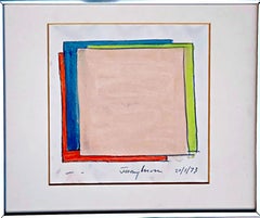 Unique pastel drawing by important British artist, from Rowan Gallery 1973 RARE!