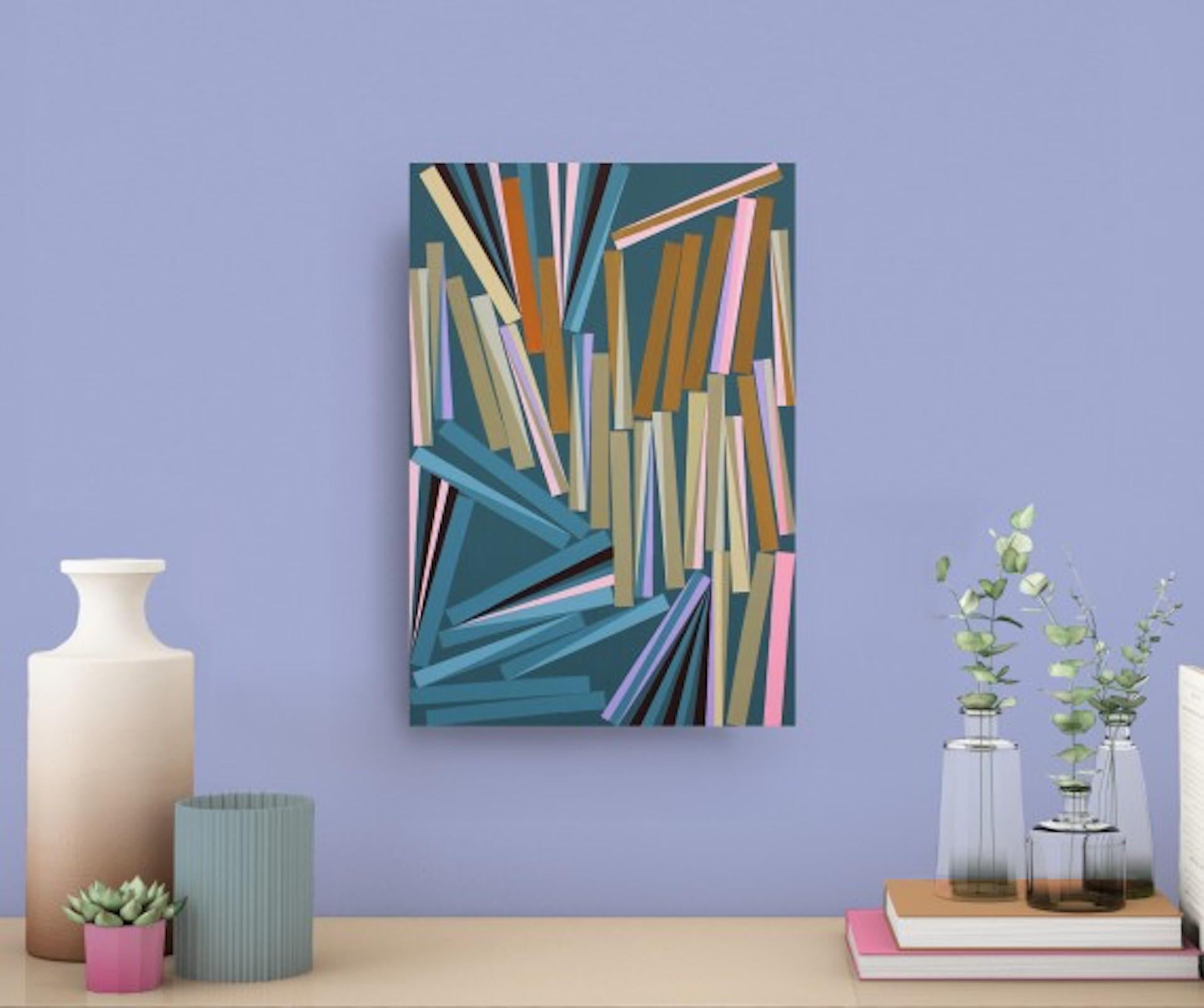 Archiver, Jeremy Morgan, Original Abstract Geometric Painting, Affordable Art For Sale 1