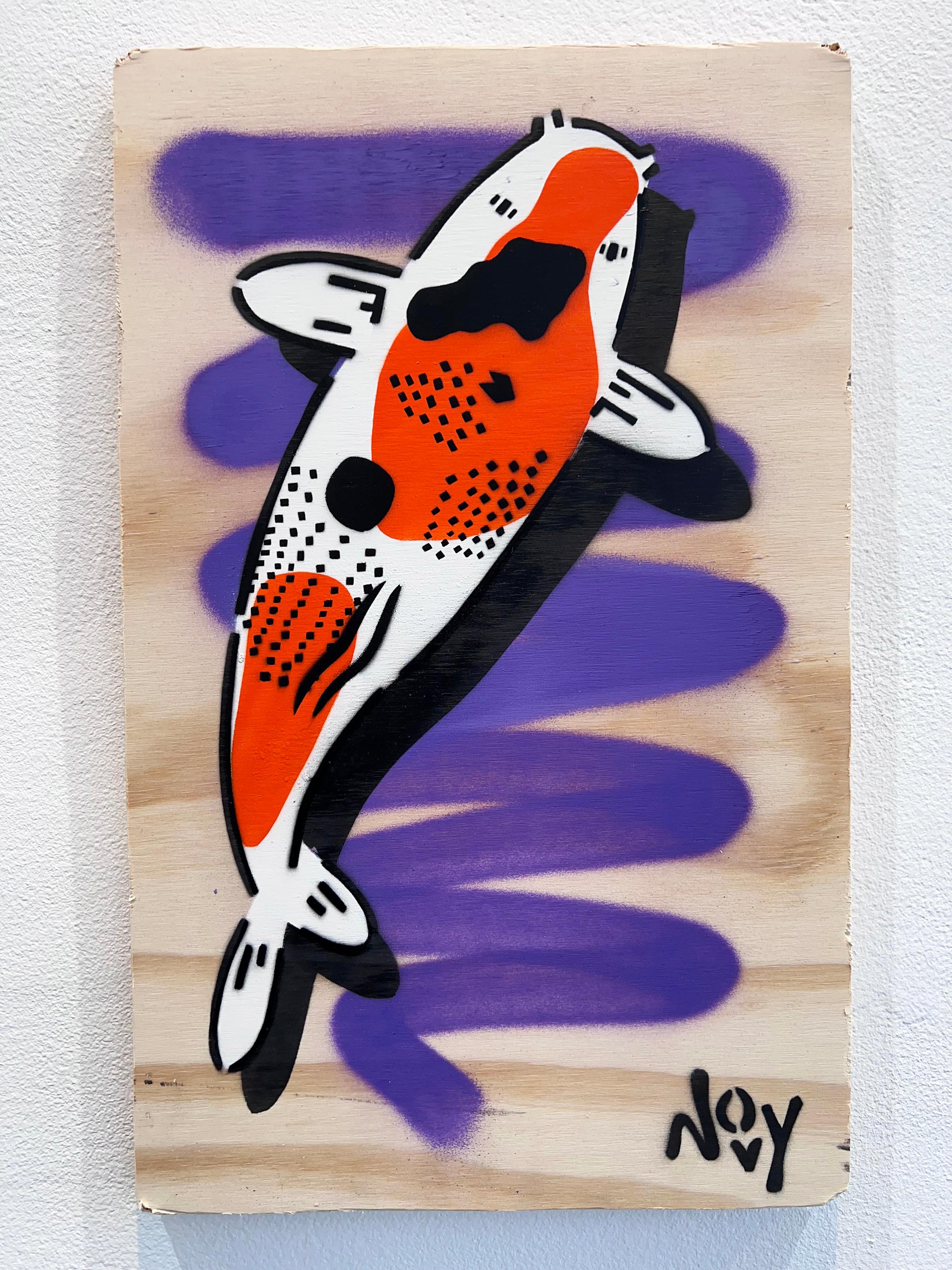 Hope 3 - Stencil Koi Art - Painting by Jeremy Novy