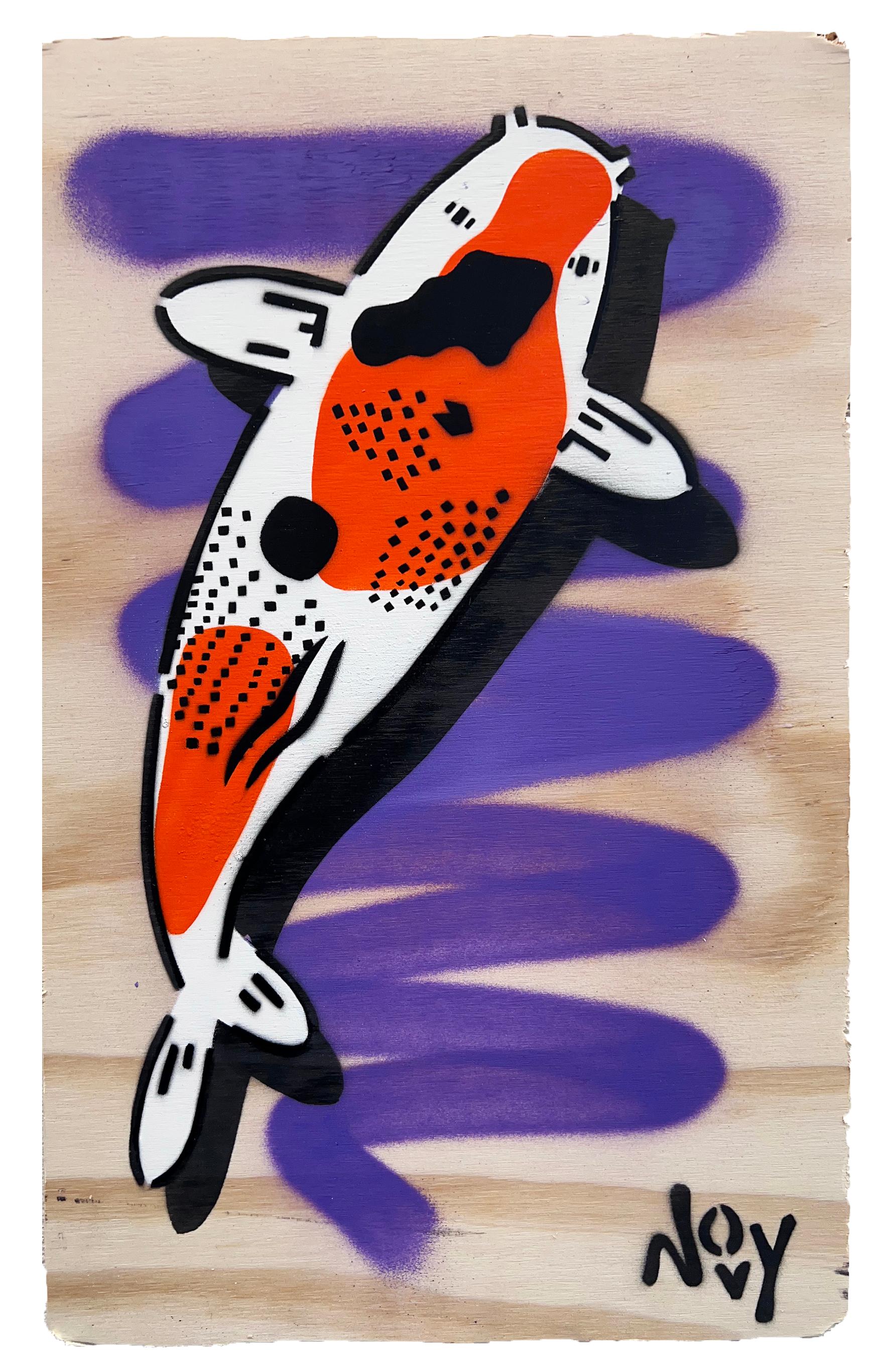 Jeremy Novy Animal Painting - Hope 3 - Stencil Koi Art