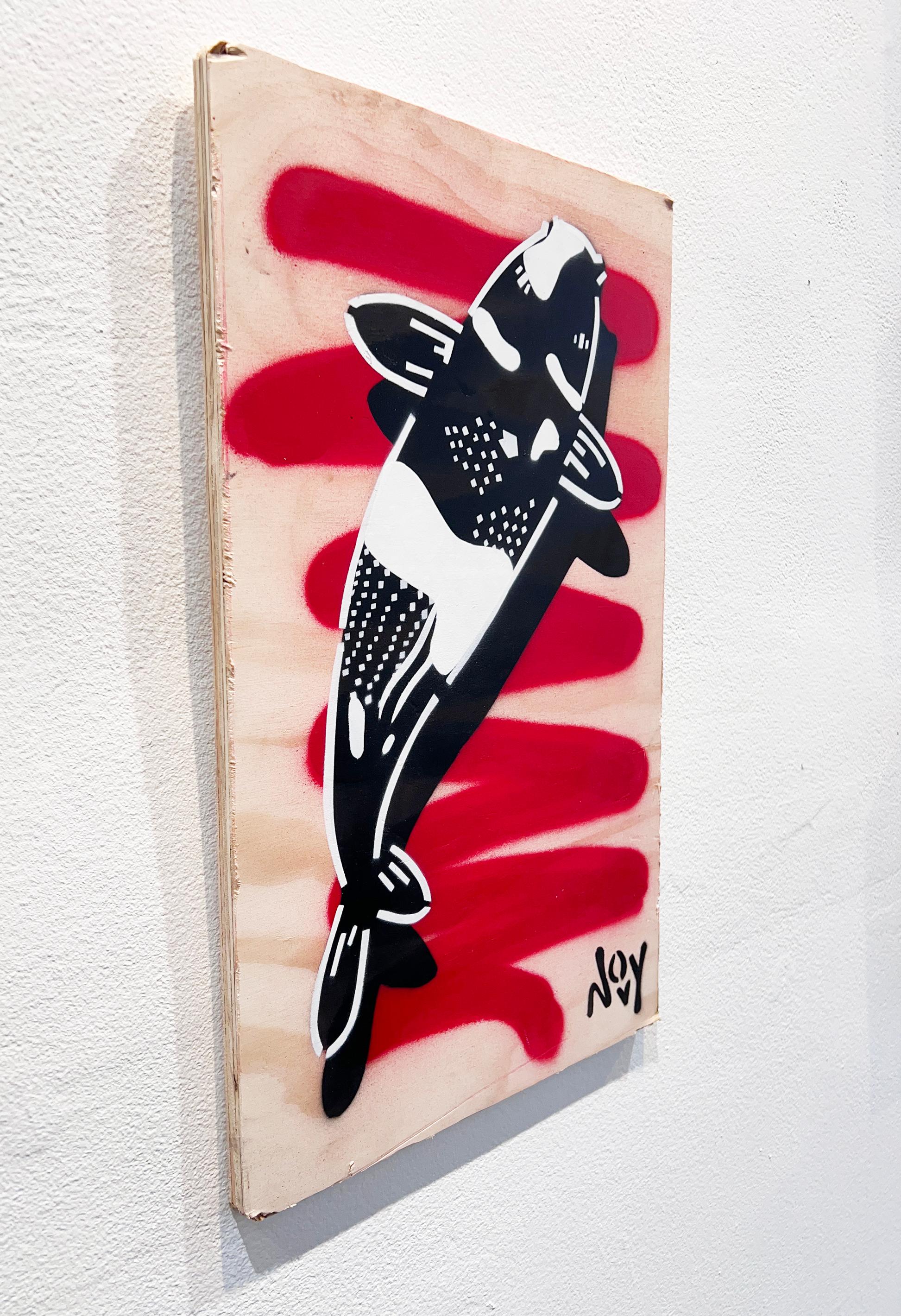 sperity 1 – Koi-Stickerei-Kunst (Streetart), Painting, von Jeremy Novy