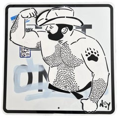 rechter Bär – Queer Street Art Porträtschild