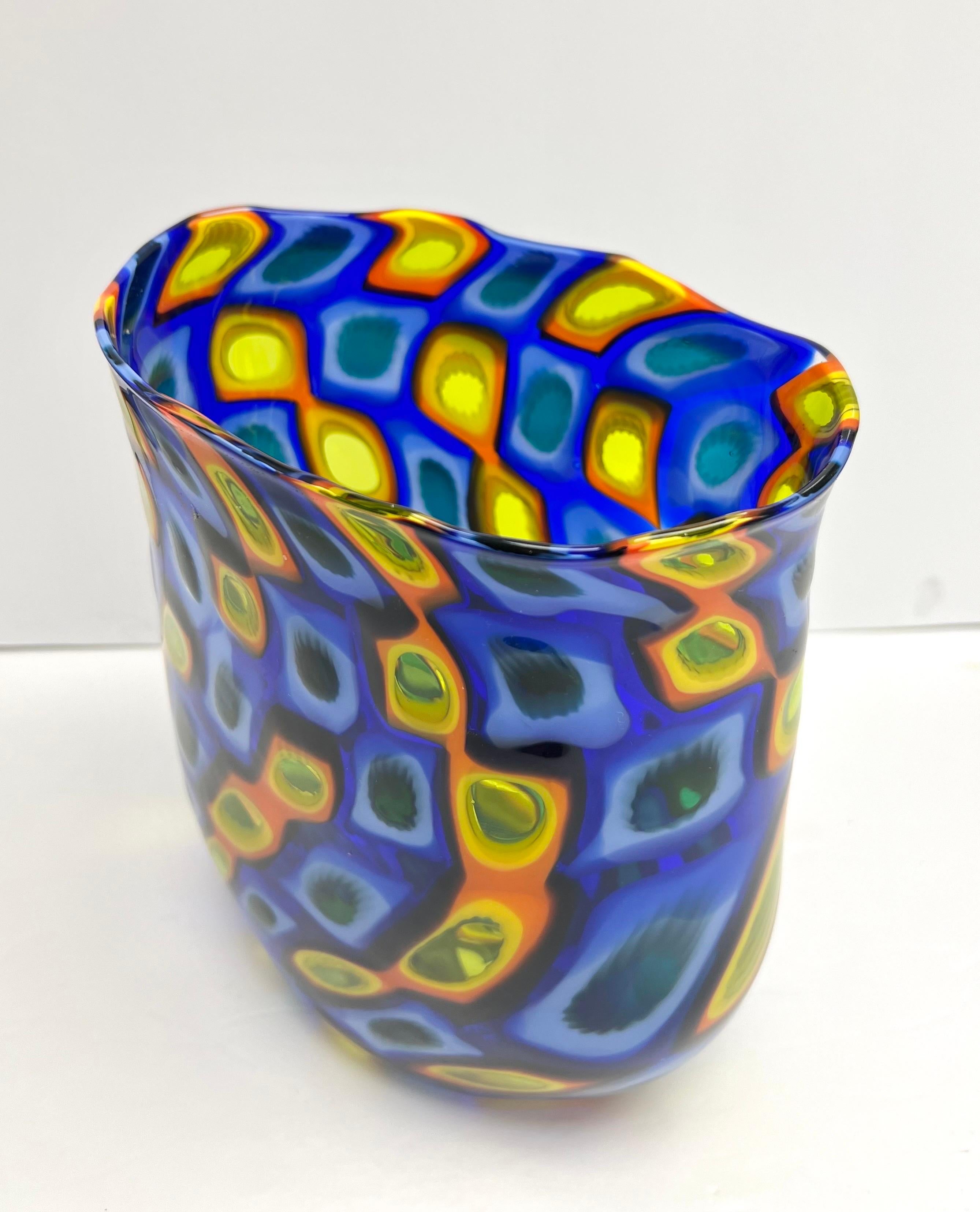 Jeremy Popelka Art Glass Murrini Vase 2001 For Sale 3