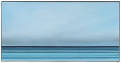 Untitled No. 444 - Framed Contemporary Minimalist Blue Artwork