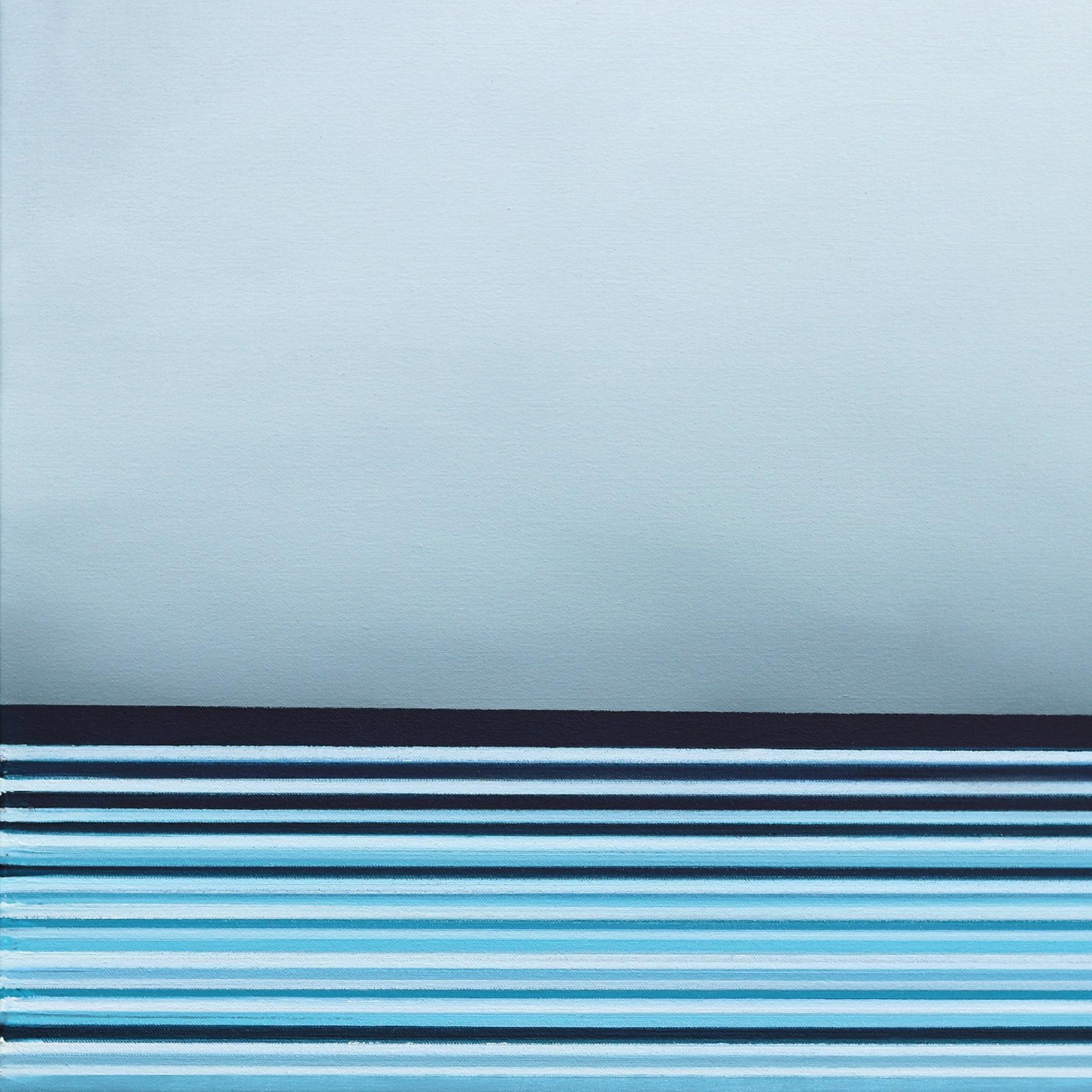 Untitled No. 463 - Framed Contemporary Minimalist Blue Artwork For Sale 4