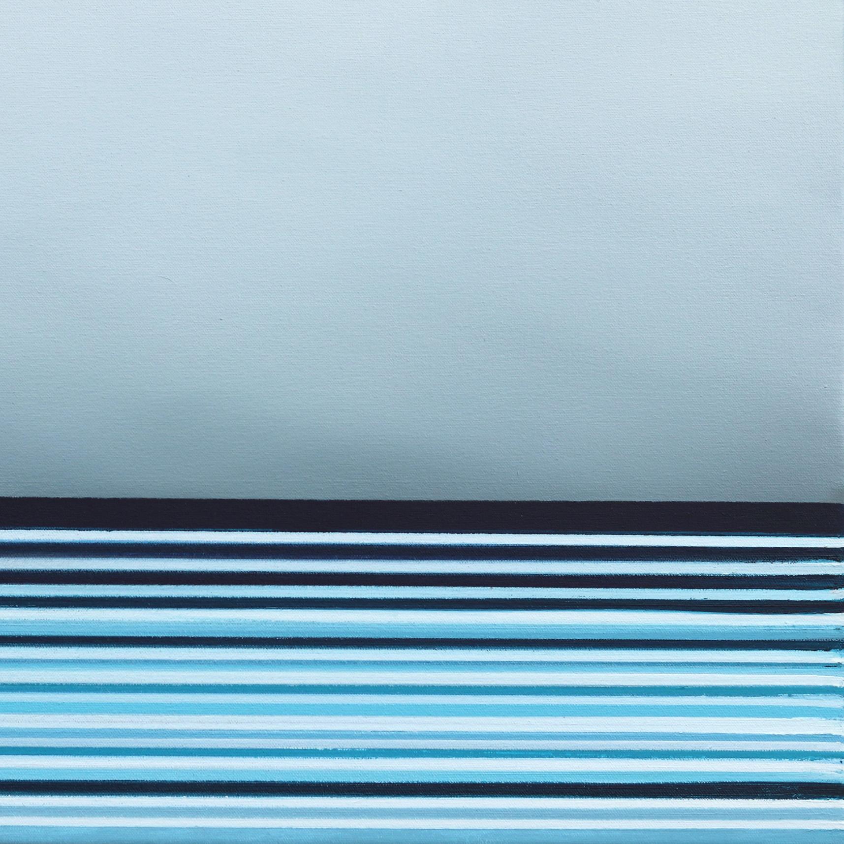 Untitled No. 463 - Framed Contemporary Minimalist Blue Artwork For Sale 5