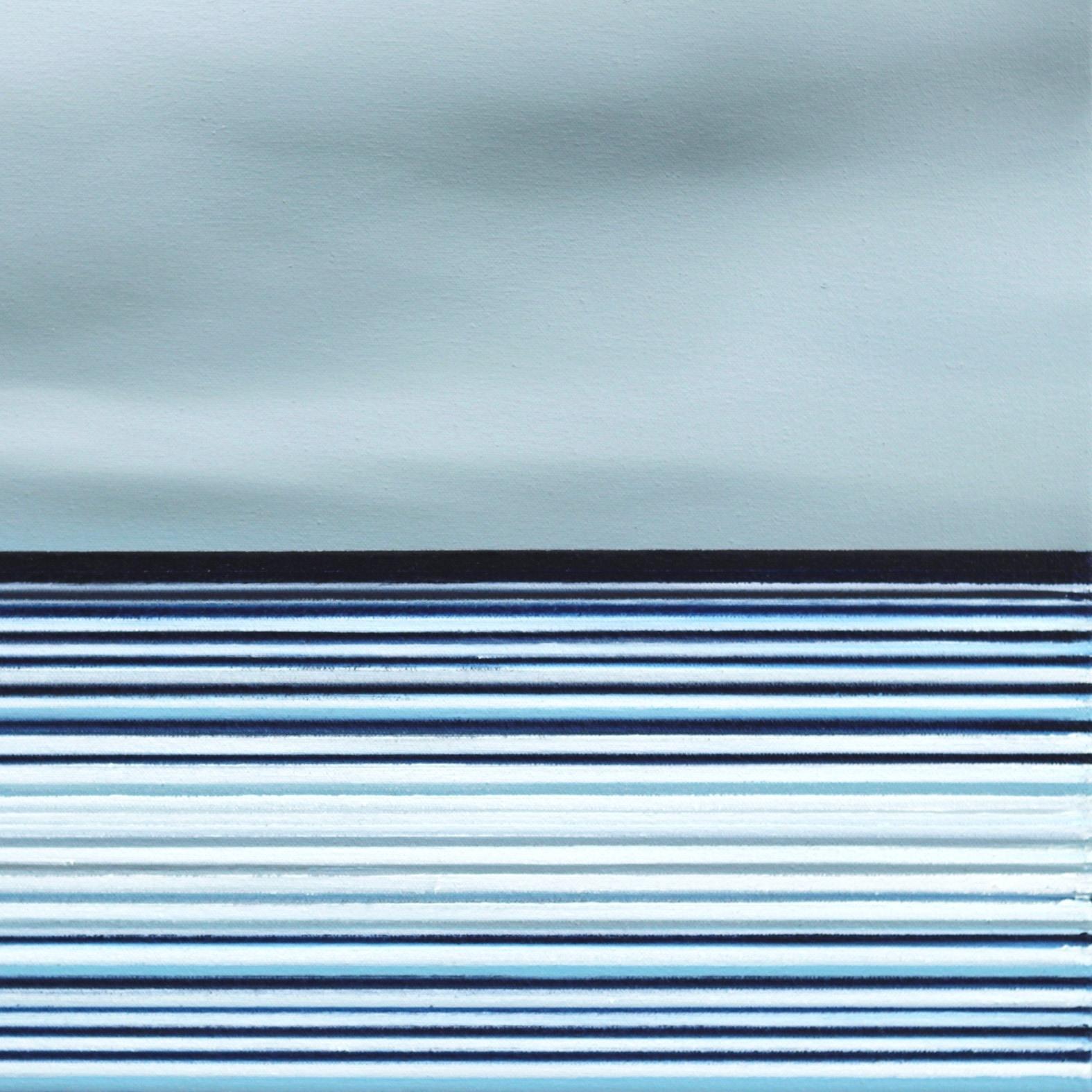 Untitled No. 545 - Framed Contemporary Minimalist Blue Artwork 5