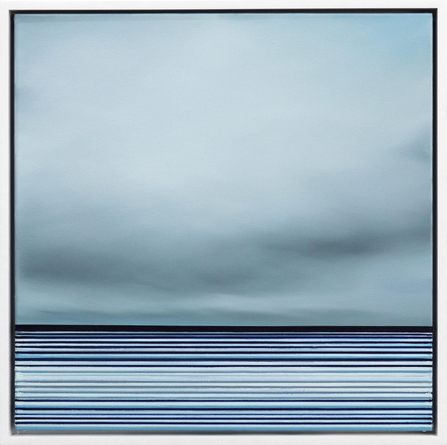 Untitled No. 545 - Framed Contemporary Minimalist Blue Artwork - Mixed Media Art by Jeremy  Prim