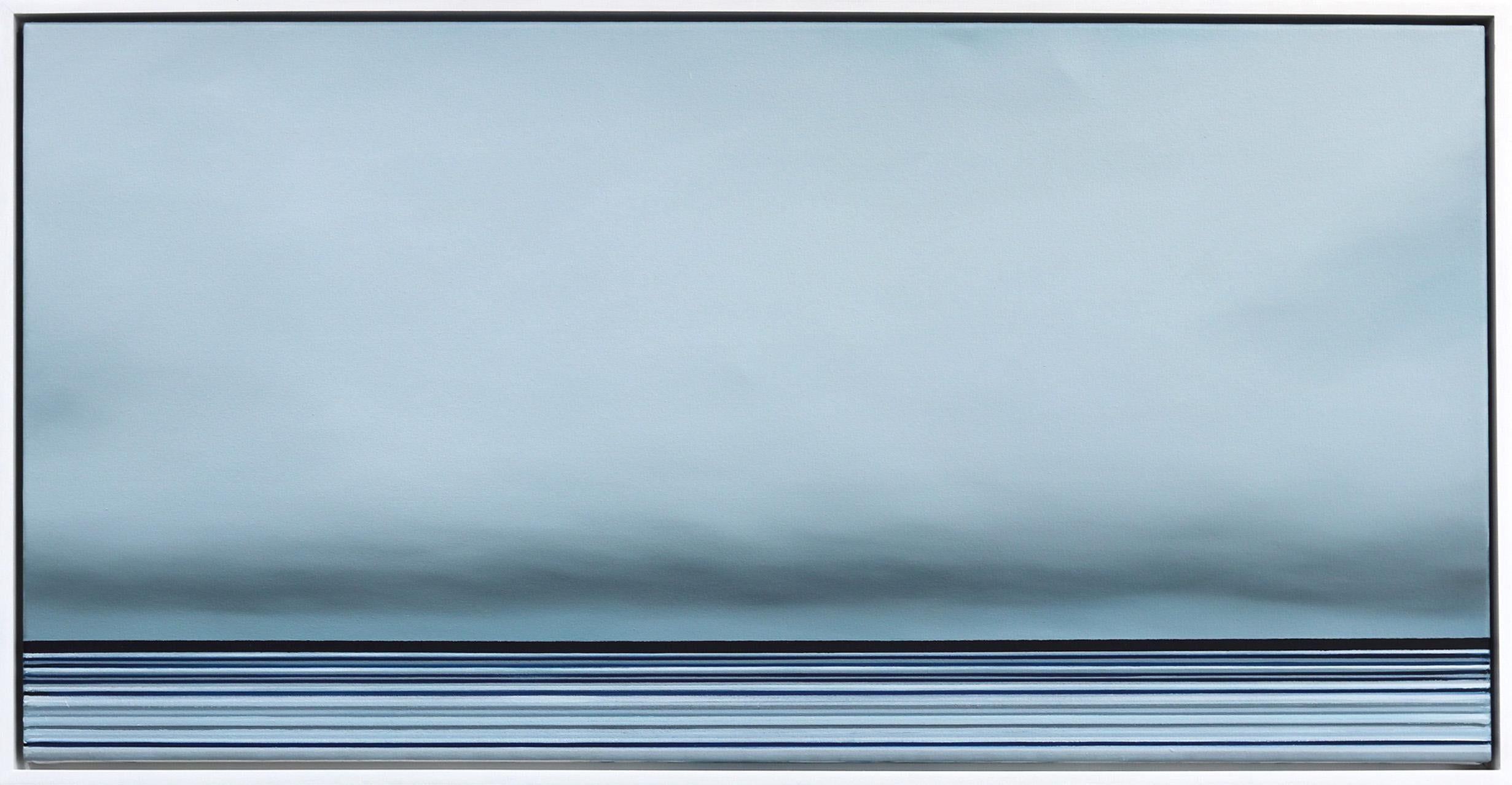 Jeremy  Prim Abstract Painting - Untitled No. 566 - Framed Contemporary Minimalist Blue Artwork