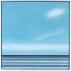 Untitled No. 630 - Framed Contemporary Minimalist Blue Artwork