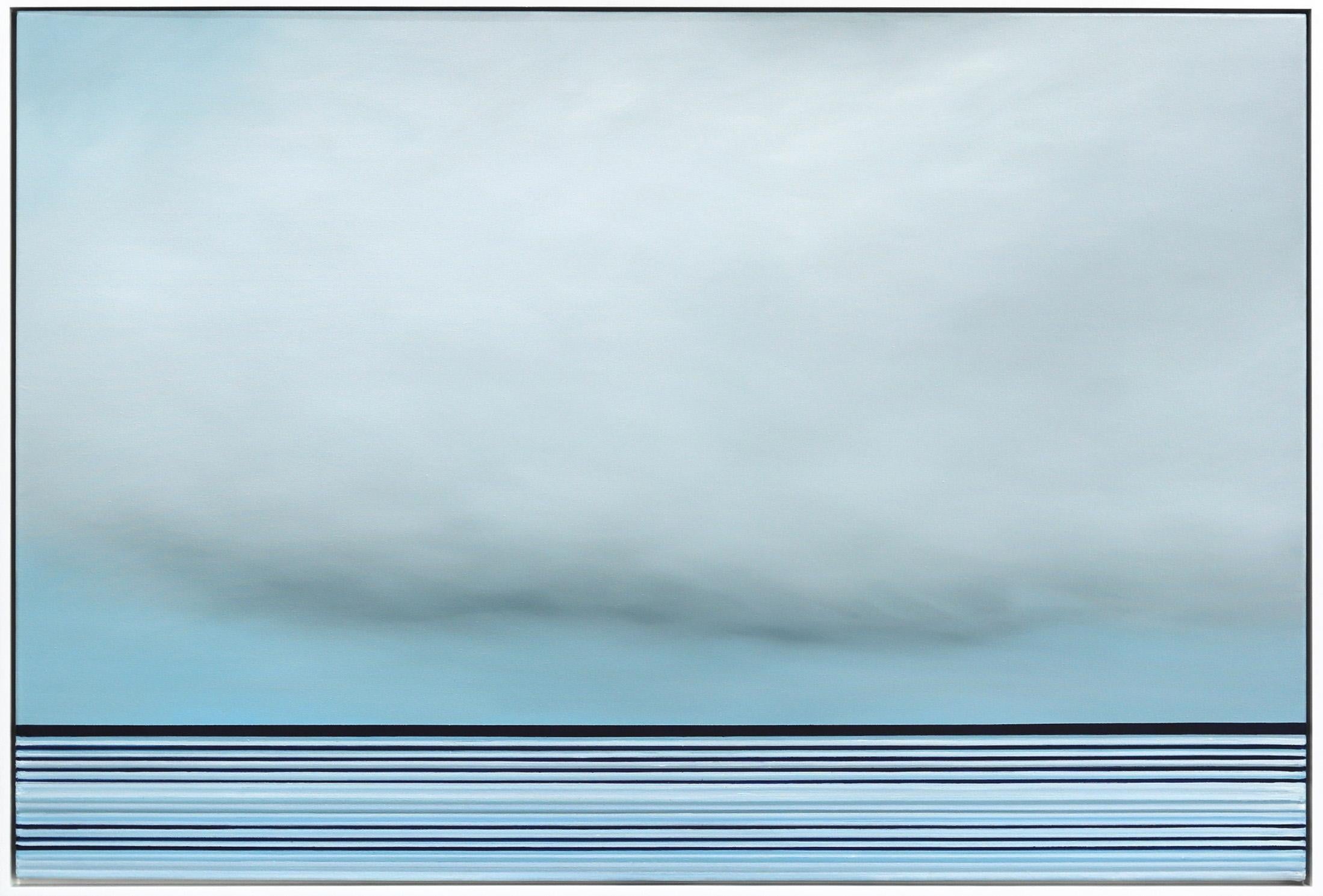 Untitled No. 632 - Framed Contemporary Minimalist Blue Artwork
