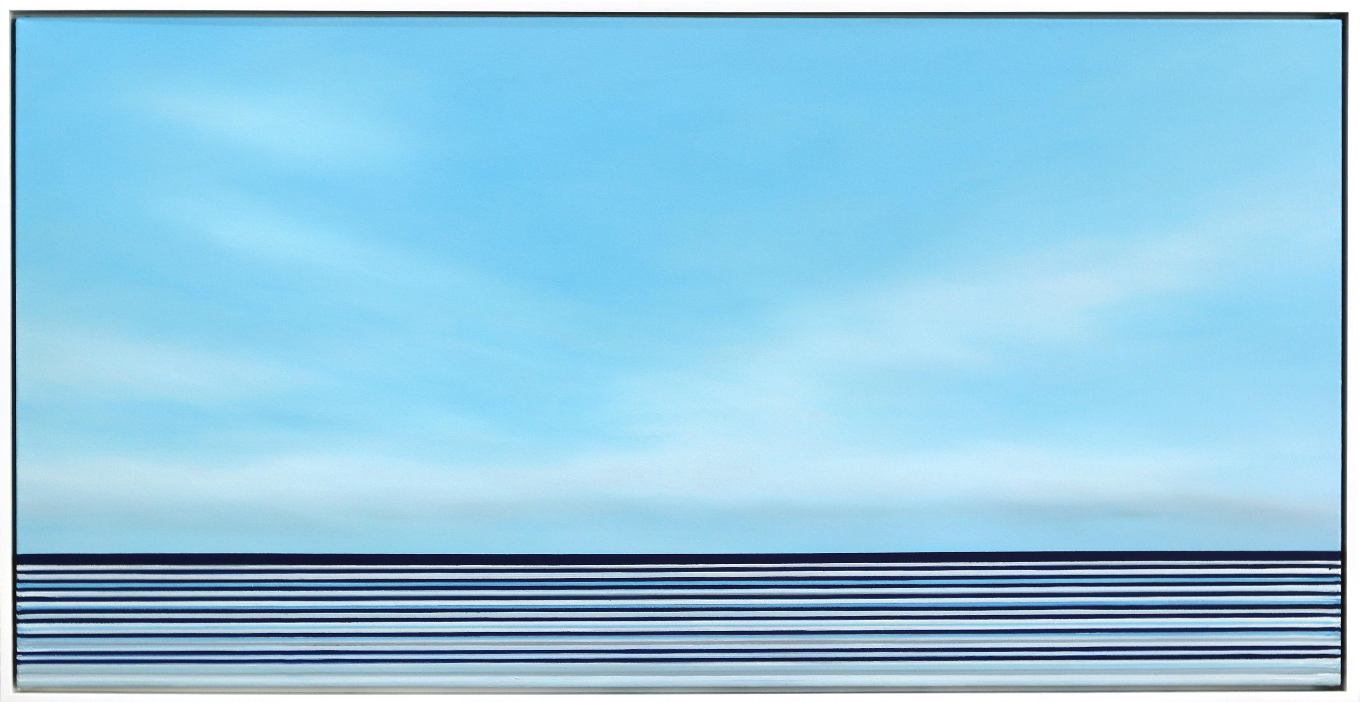 Untitled No. 660 - Framed Contemporary Minimalist Blue Artwork