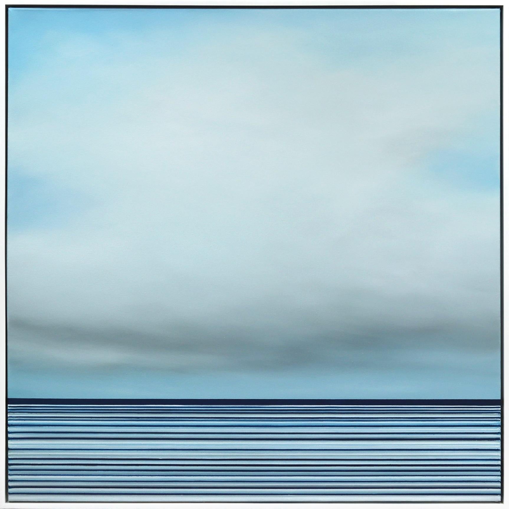 Ohne Titel Nr. 697 - Große abstrakte gerahmte Öl- Meereslandschaft von Jeremy Prim, Original