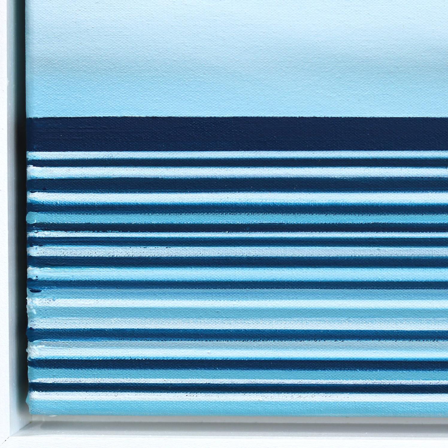 Untitled No. 704 - Œuvre d'art contemporaine encadrée Océan Ciel Bleu Minimaliste en vente 1
