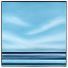 Untitled No. 704 - Œuvre d'art contemporaine encadrée Océan Ciel Bleu Minimaliste