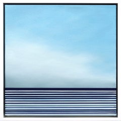 "Untitled No. 730" - Original Framed Abstract Minimalist Seascape Oil on Canvas