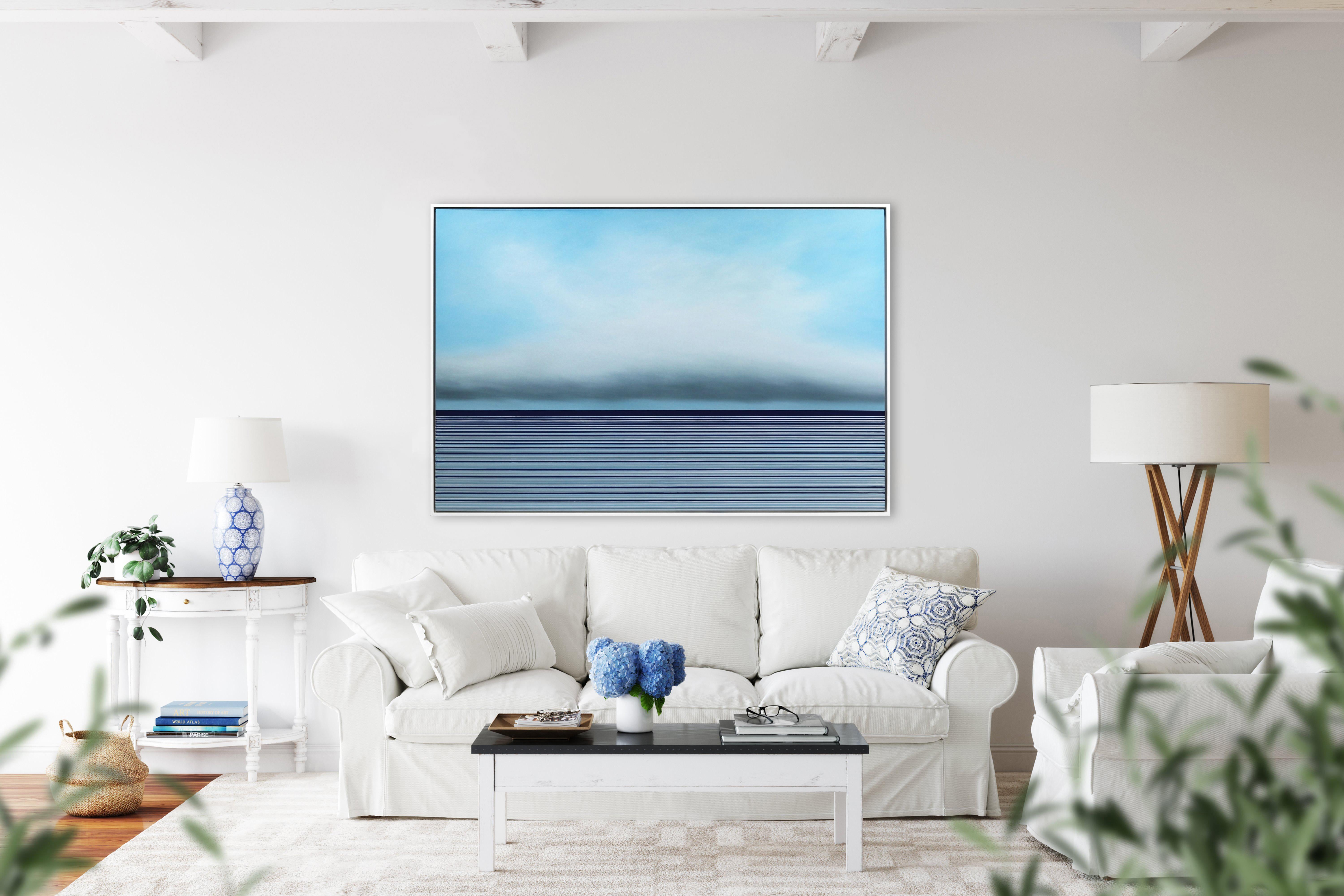 Untitled No. 733 - Large Framed Contemporary Minimalist Blue Artwork - Painting by Jeremy  Prim