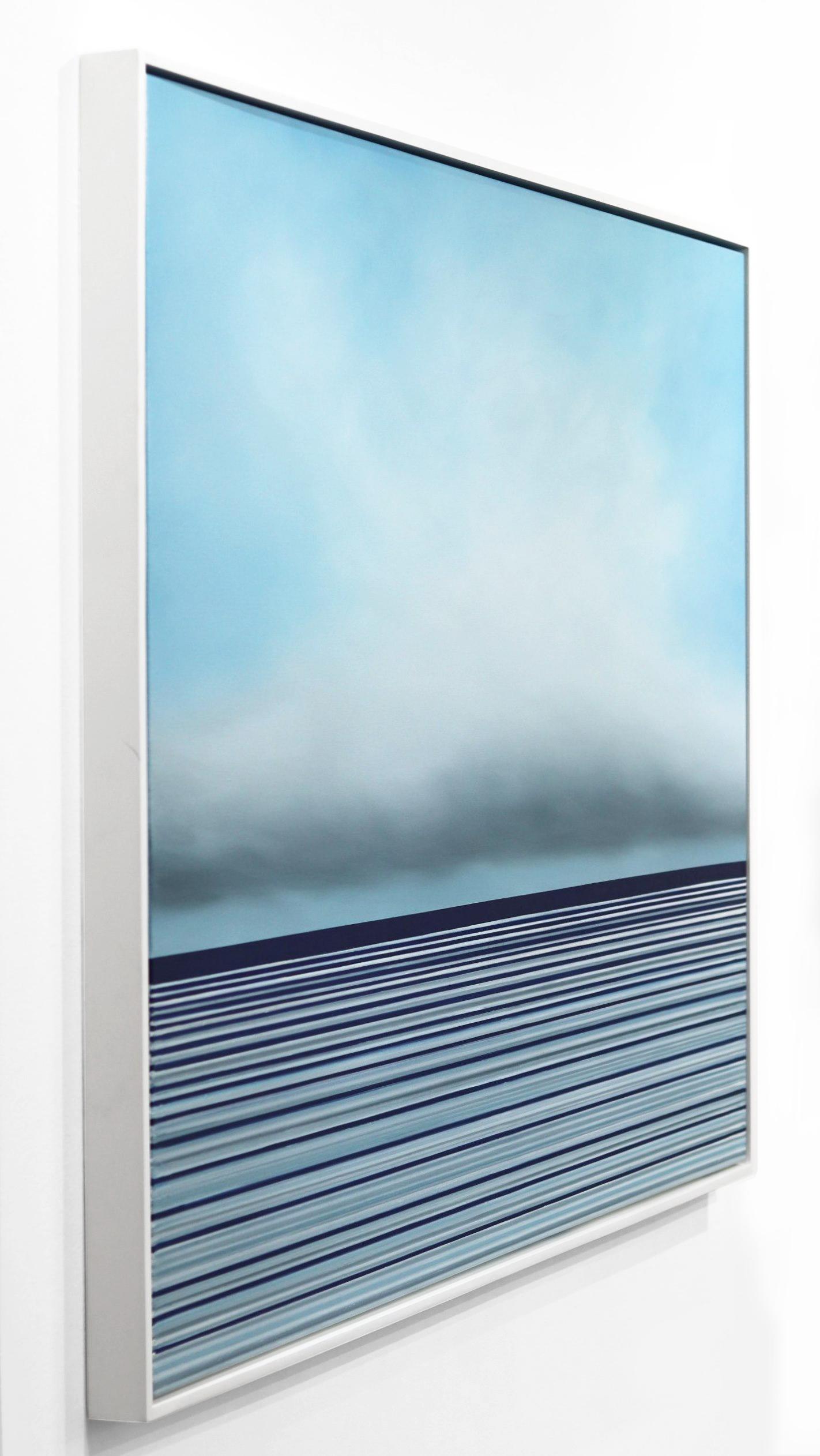 Untitled No. 733 - Large Framed Contemporary Minimalist Blue Artwork For Sale 1