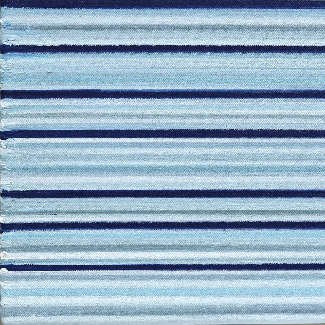 Ohne Titel Nr. 733 – Großes gerahmtes zeitgenössisches minimalistisches blaues Kunstwerk im Angebot 3