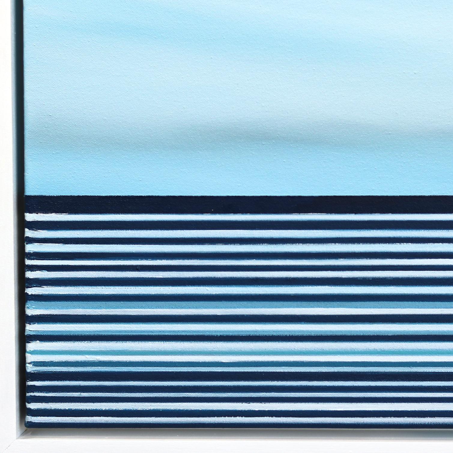 Untitled No. 756 - Framed Contemporary Minimalist Blue Artwork For Sale 1