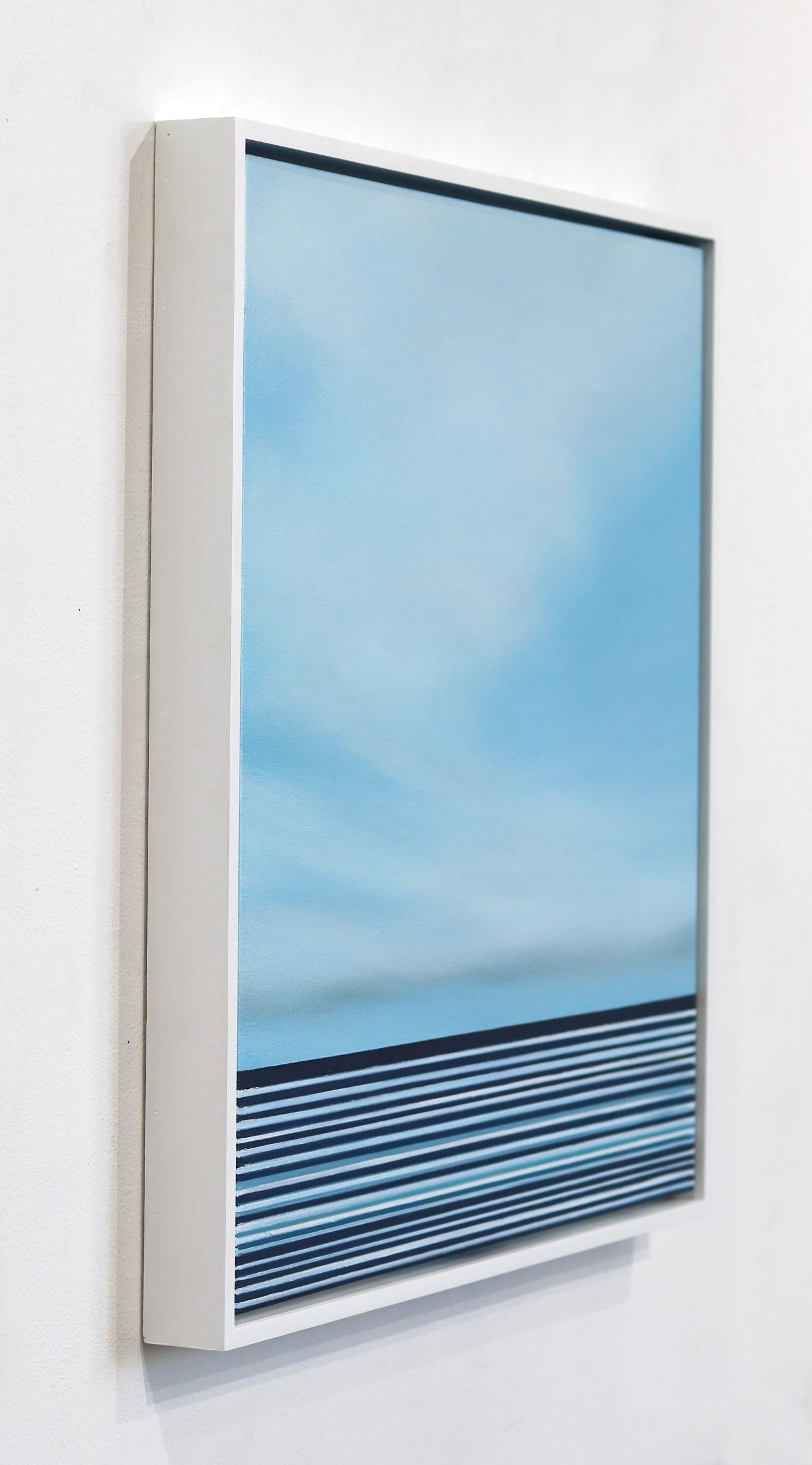 Œuvre d'art contemporaine bleue minimaliste sans titre n° 756 encadrée en vente 1