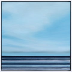 Ohne Titel Nr. 756 – gerahmtes zeitgenössisches minimalistisches blaues Kunstwerk