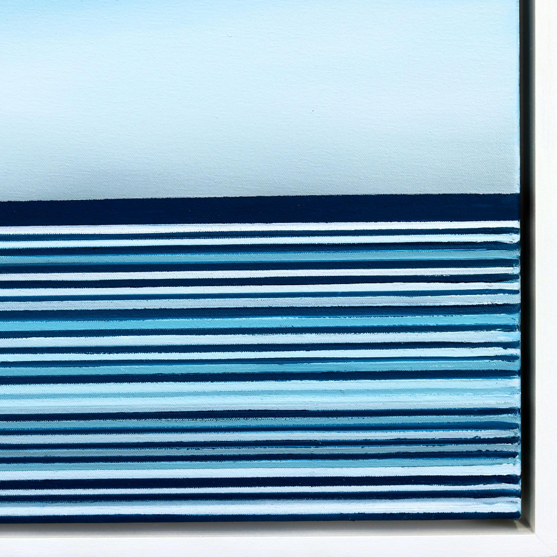 Untitled No. 762 - Framed Contemporary Minimalist Blue Landscape Ocean Artwork For Sale 1
