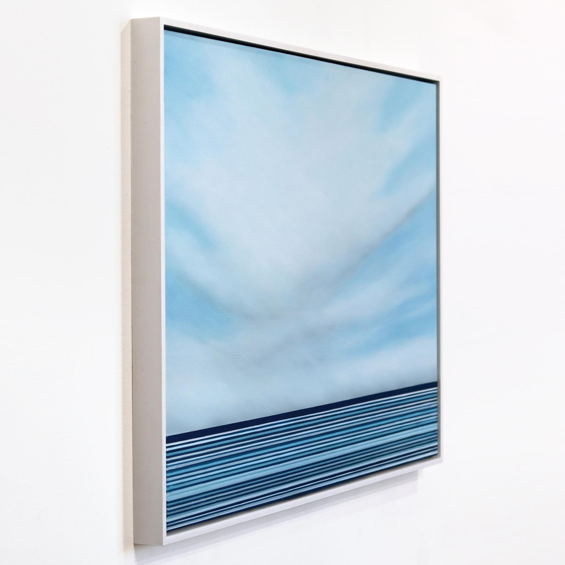 Untitled No. 762 - Framed Contemporary Minimalist Blue Landscape Ocean Artwork For Sale 2