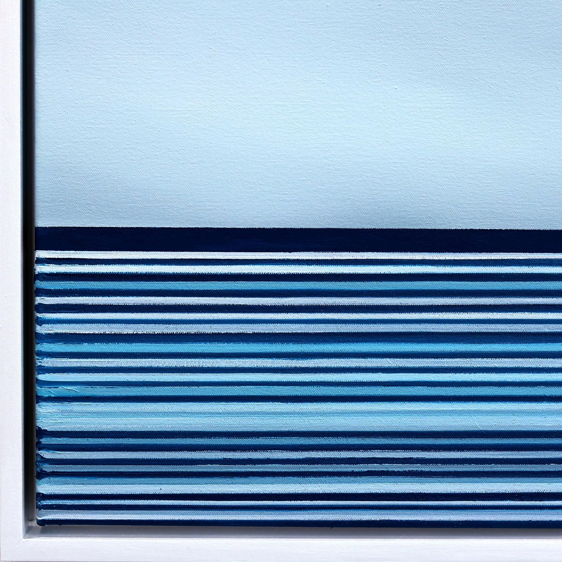 Untitled No. 762 - Framed Contemporary Minimalist Blue Landscape Ocean Artwork For Sale 4