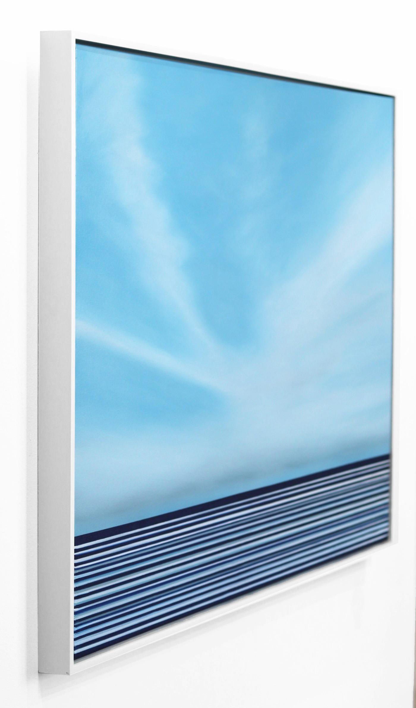 Untitled No. 763 - Framed Contemporary Minimalist Blue Artwork For Sale 2