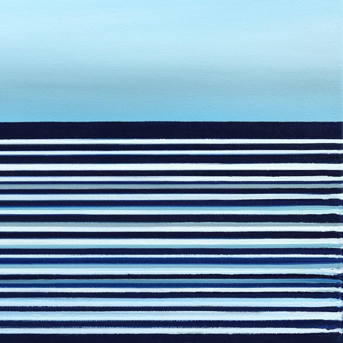 Untitled No. 763 - Framed Contemporary Minimalist Blue Artwork For Sale 6