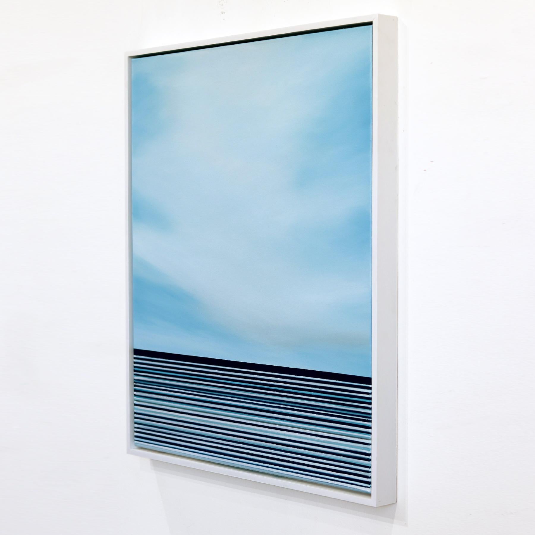 Untitled No. 764 - Framed Contemporary Minimalist Ocean Coastline Blue Artwork For Sale 1