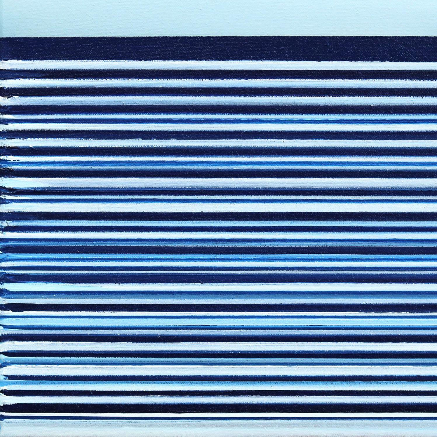 Untitled No. 769 - Framed Contemporary Minimalist Blue Ocean Landscape Artwork For Sale 4