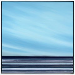 Untitled No. 758 - Abstract Contemporary Blue Tone Framed Mixed Media Artwork