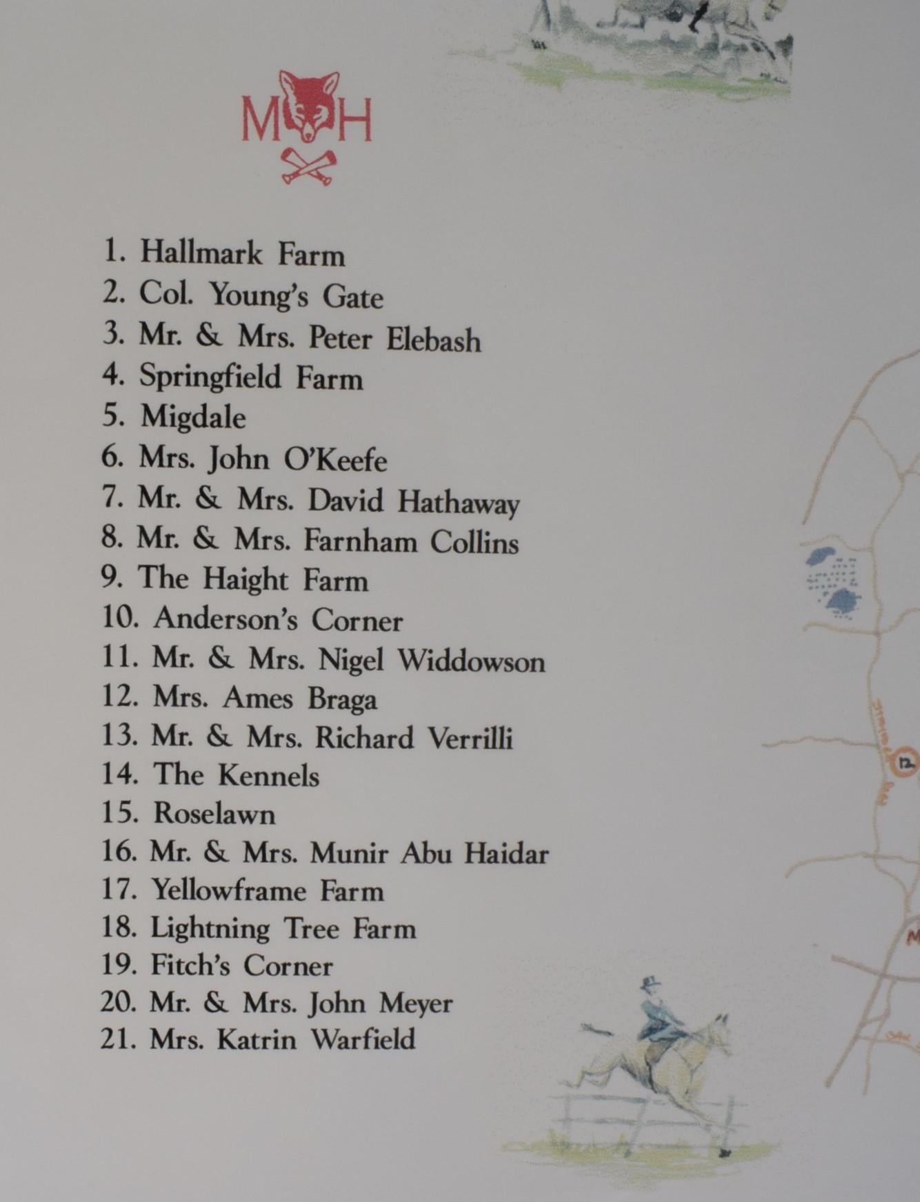 Millbrook Hunt/ Hallmark Farm Hunter Trials Map 1999 Print by Jeremy Rugge-Price For Sale 1