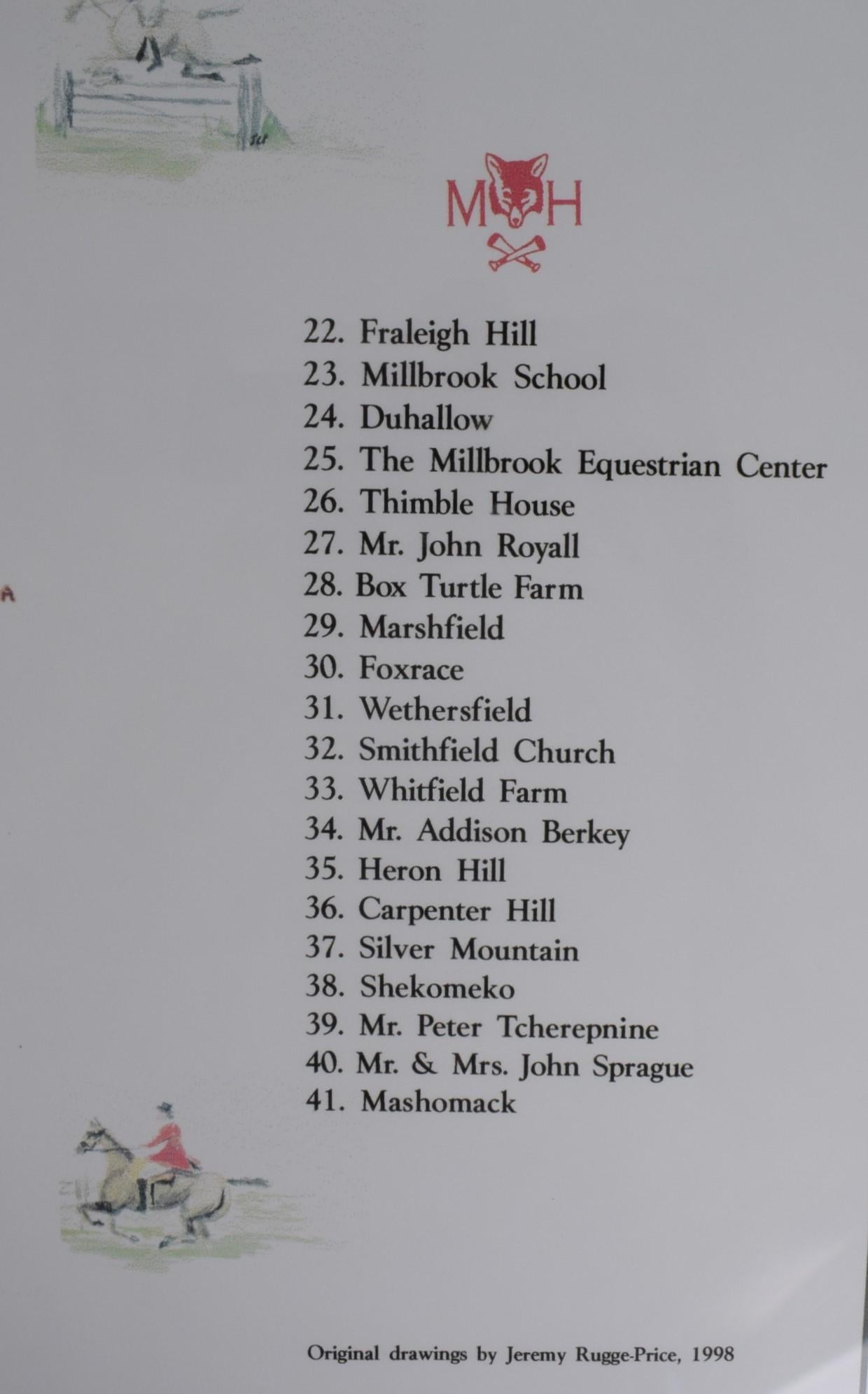 Millbrook Hunt/ Hallmark Farm Hunter Trials Map 1999 Print by Jeremy Rugge-Price For Sale 2