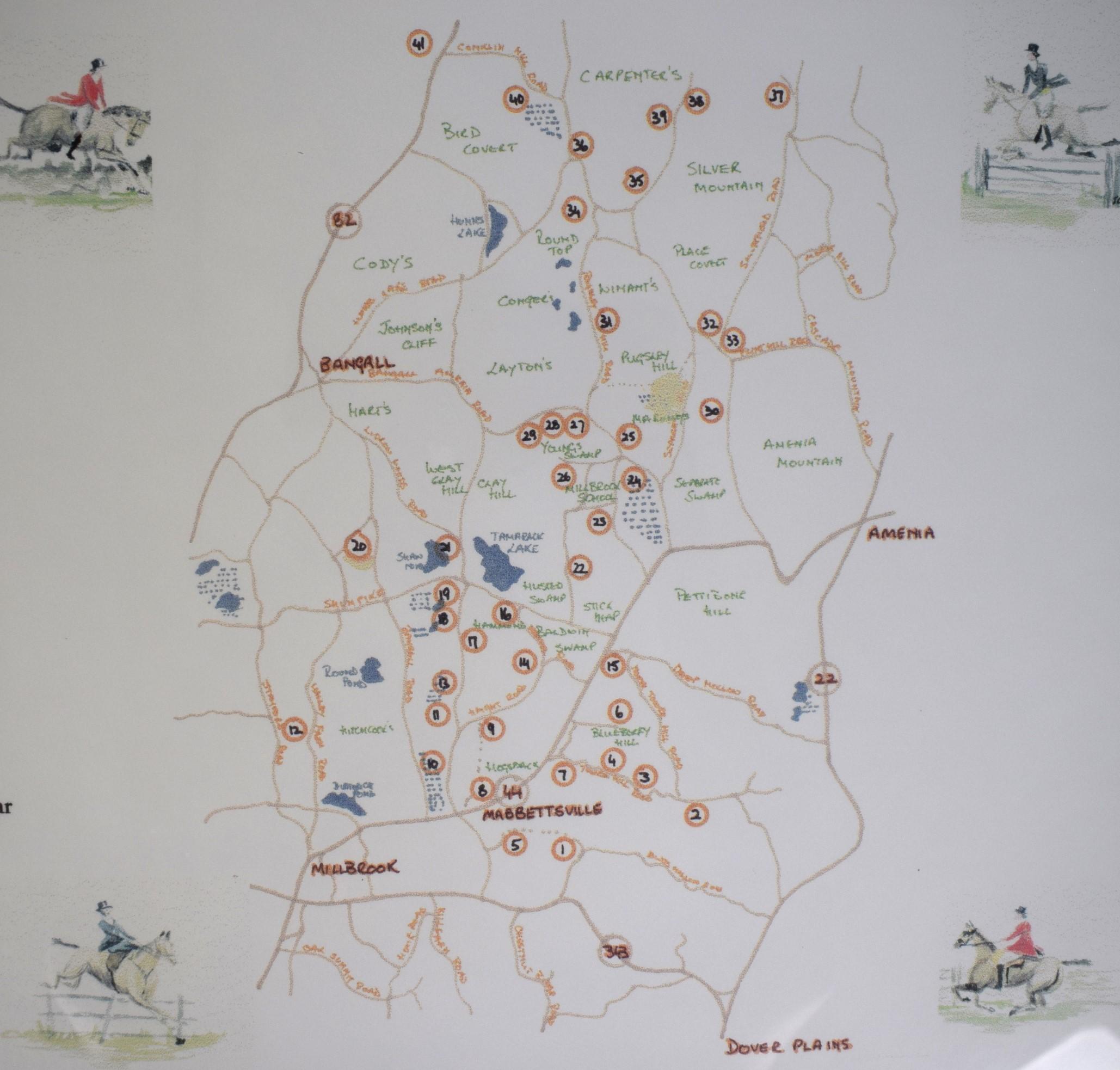 Millbrook Hunt/ Hallmark Farm Hunter Trials Map 1999 Print by Jeremy Rugge-Price For Sale 4