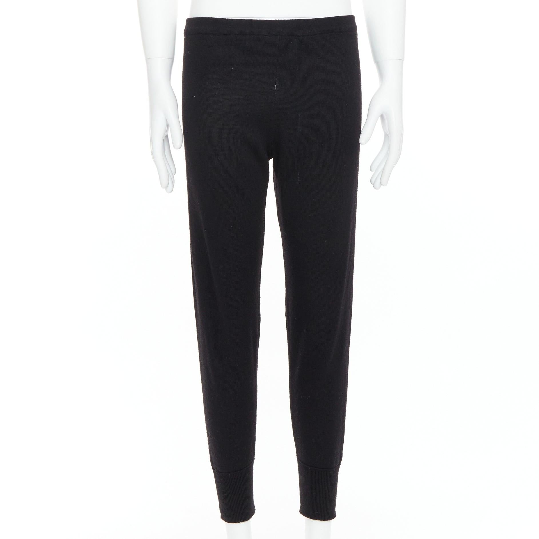 JEREMY SCOTT 100% Wolle schwarz Auge Intarsie stricken Jogger Hose S (Schwarz) im Angebot