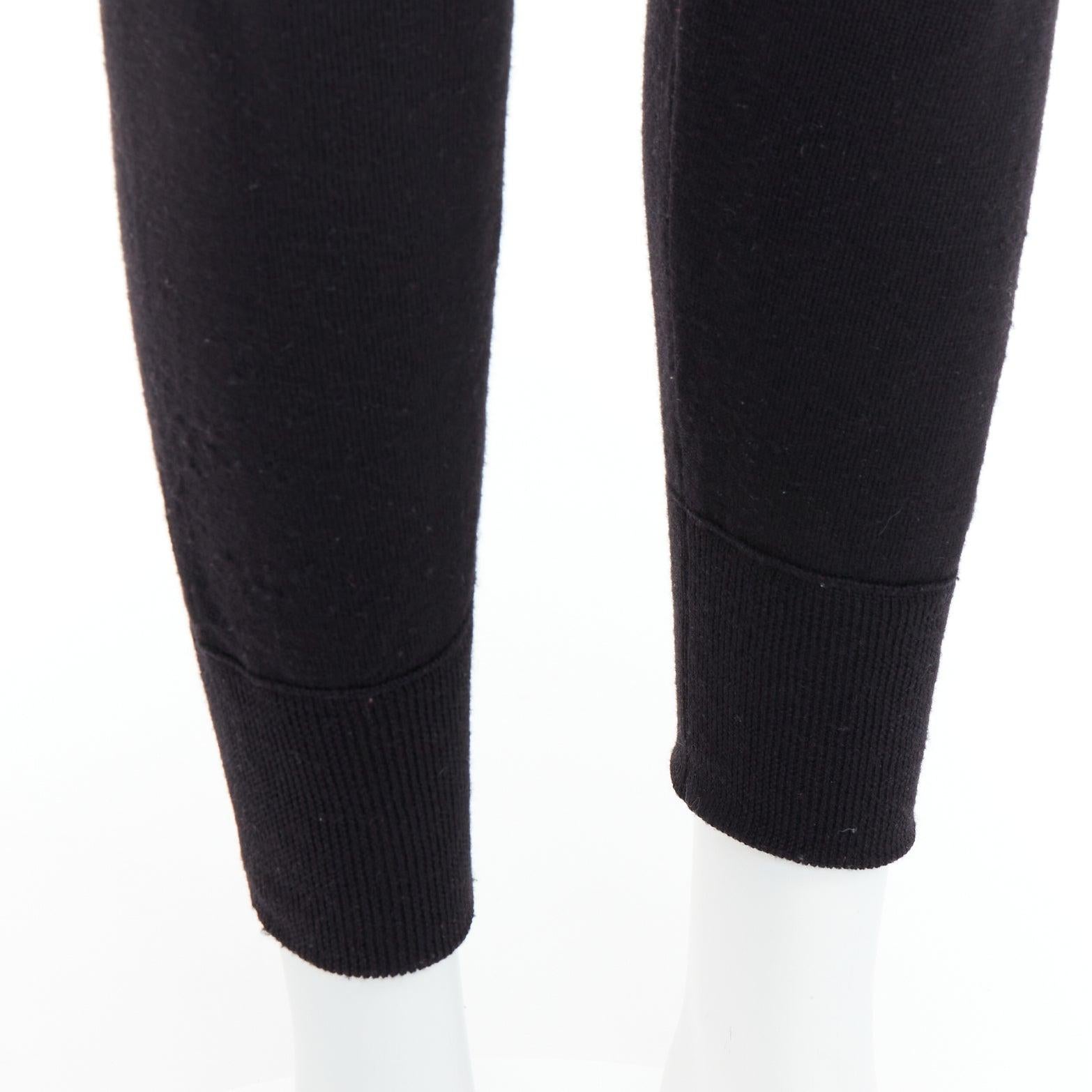 JEREMY SCOTT 100% Wolle schwarz Auge Intarsie stricken Jogger Hose S im Angebot 2