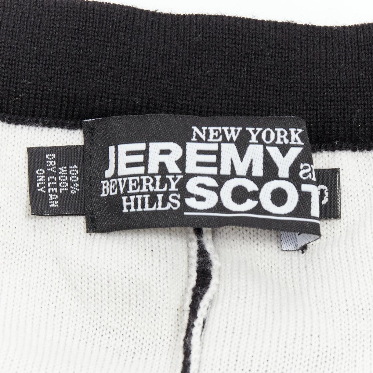 JEREMY SCOTT 100% Wolle schwarz Auge Intarsie stricken Jogger Hose S im Angebot 3