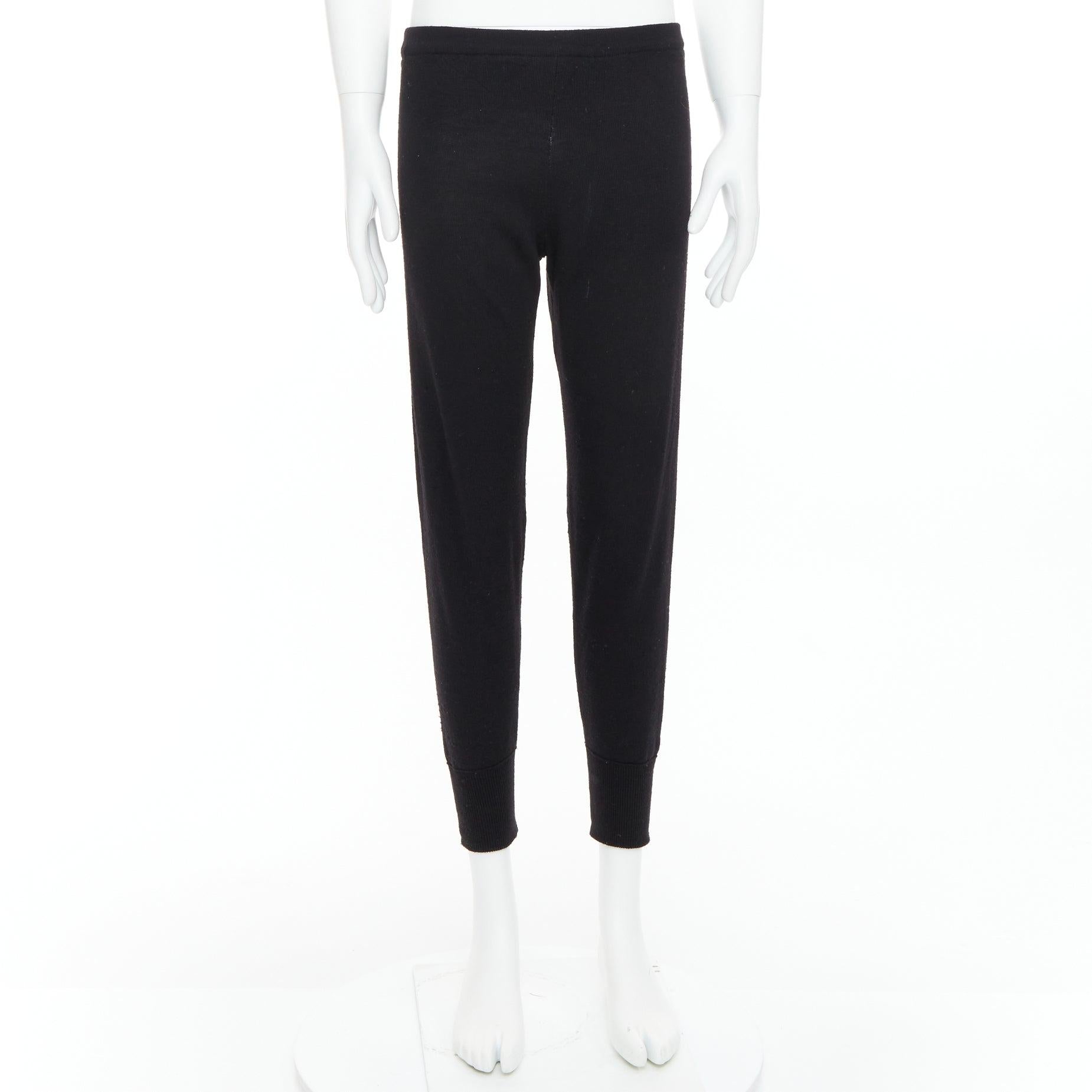 JEREMY SCOTT 100% Wolle schwarz Auge Intarsie stricken Jogger Hose S im Angebot 4