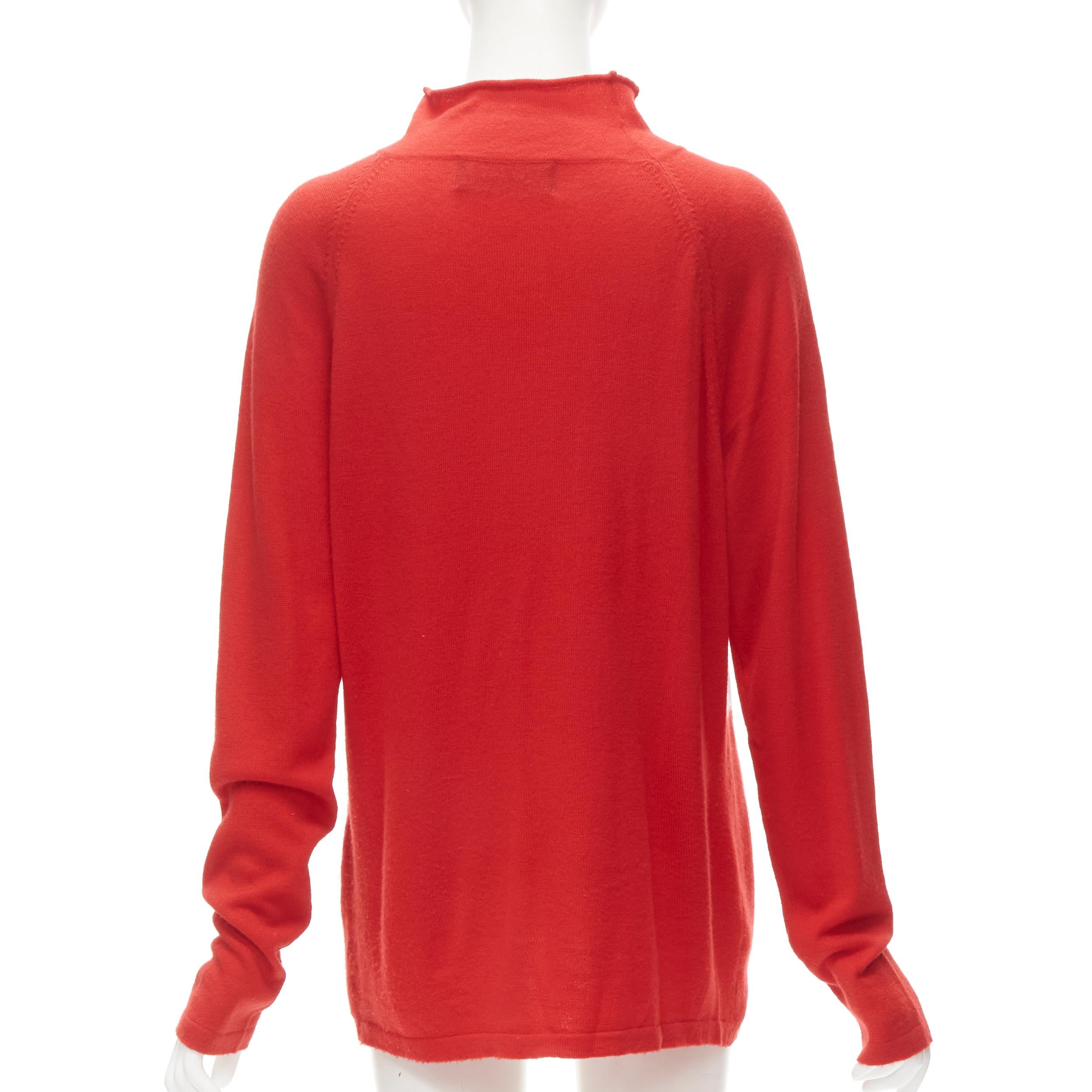 JEREMY SCOTT 2011 Vintage Enjoy God red roll neck oversized sweater M 1