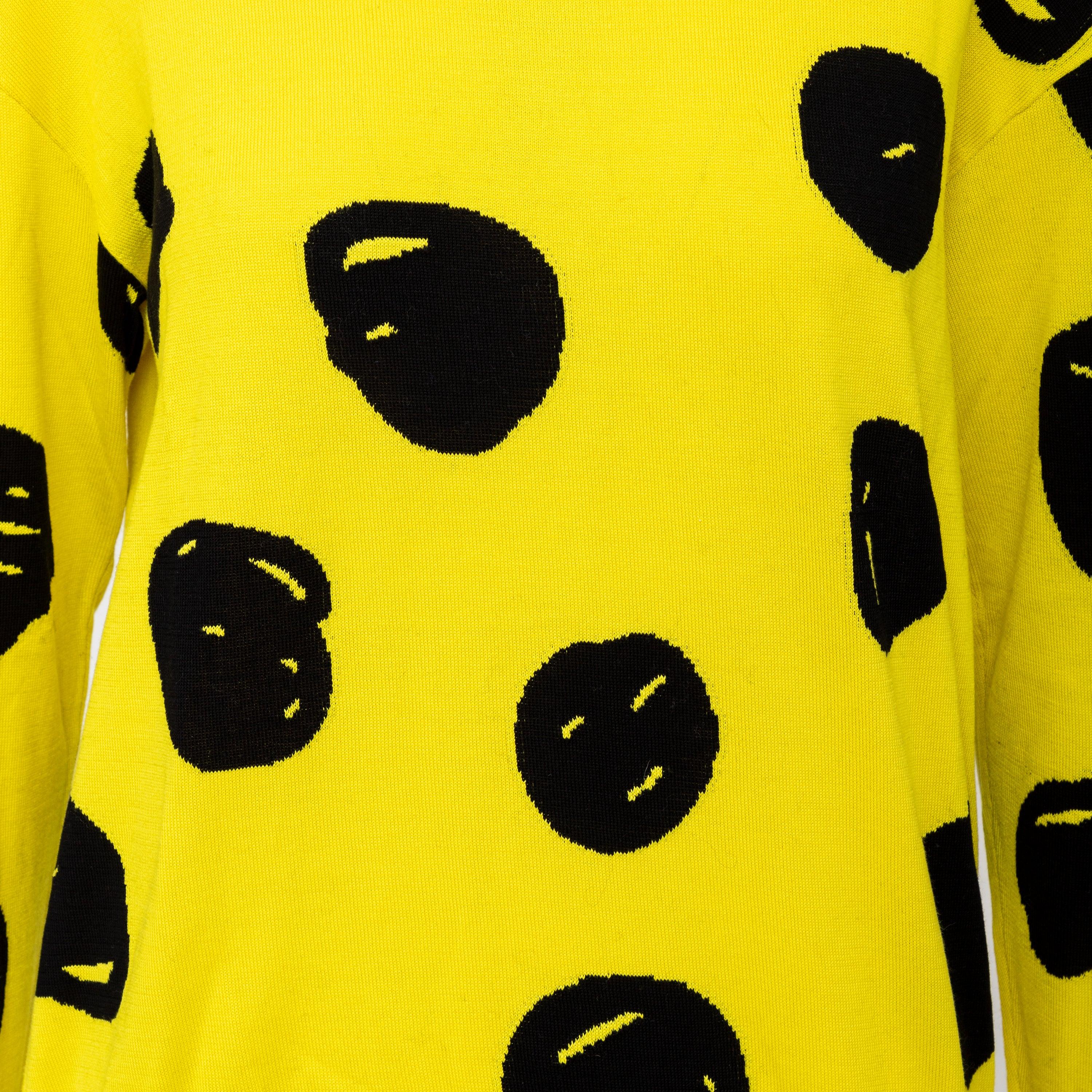 Giallo Felpa Jeremy Scott a pois astratti - Anni '10 in vendita
