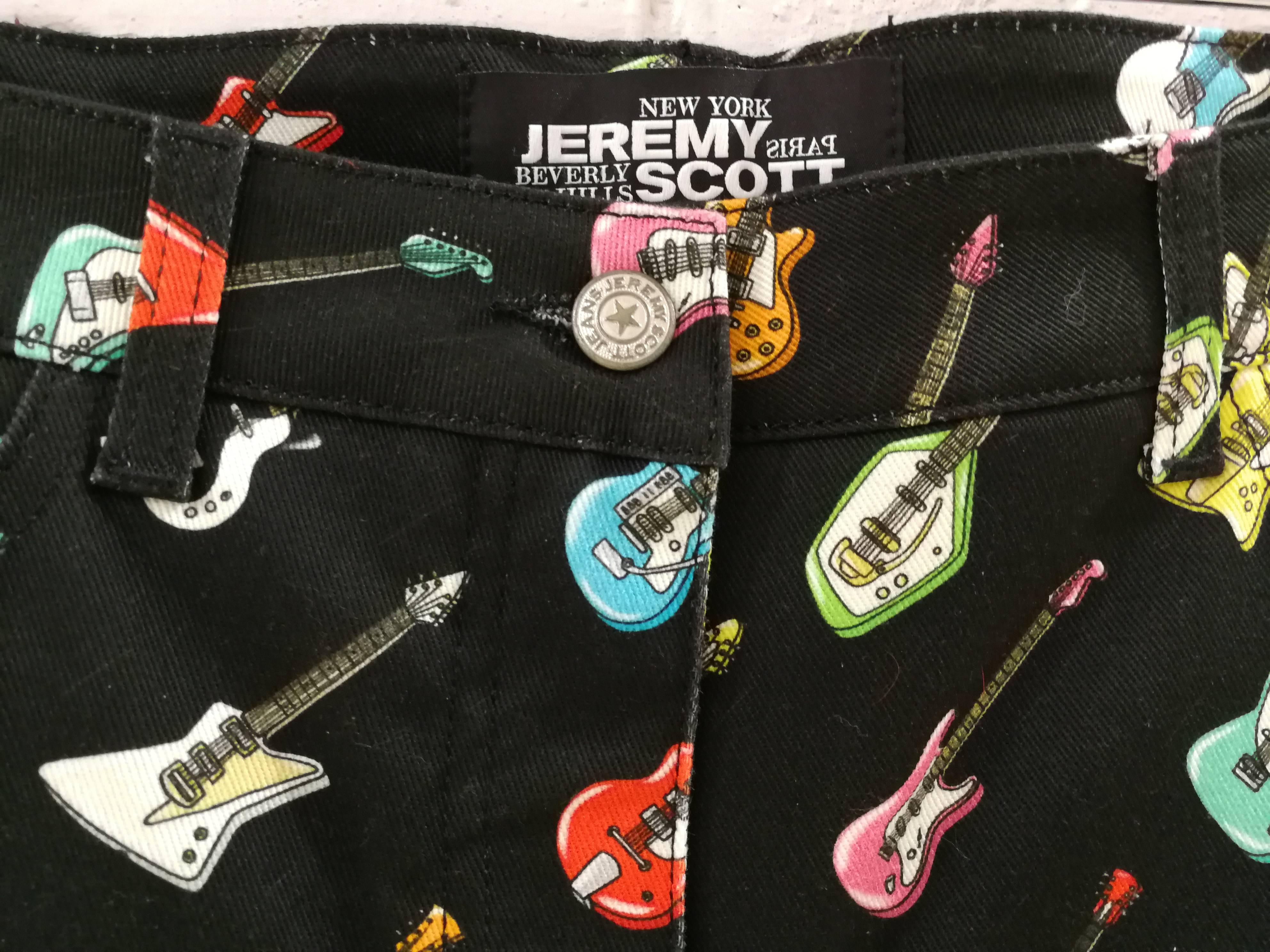 Black Jeremy Scott black guitar trousers NWOT